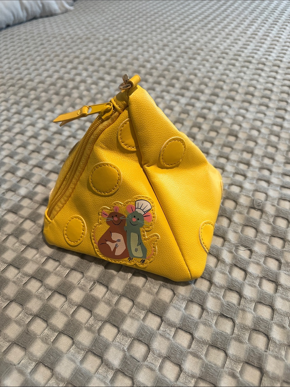 Disney Parks Remy Ratatouille Yellow Zipper Wristlet with Blue Check Lining NWOT - Picture 2 of 9